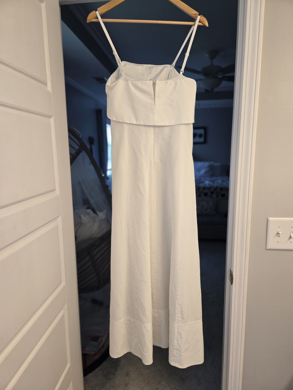 White House Black Market Linen-Blend Strapless Maxi Dress